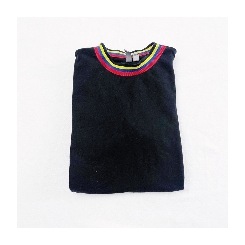 ASOS Crew Neck Tunic Black Striped Collar SZ Small